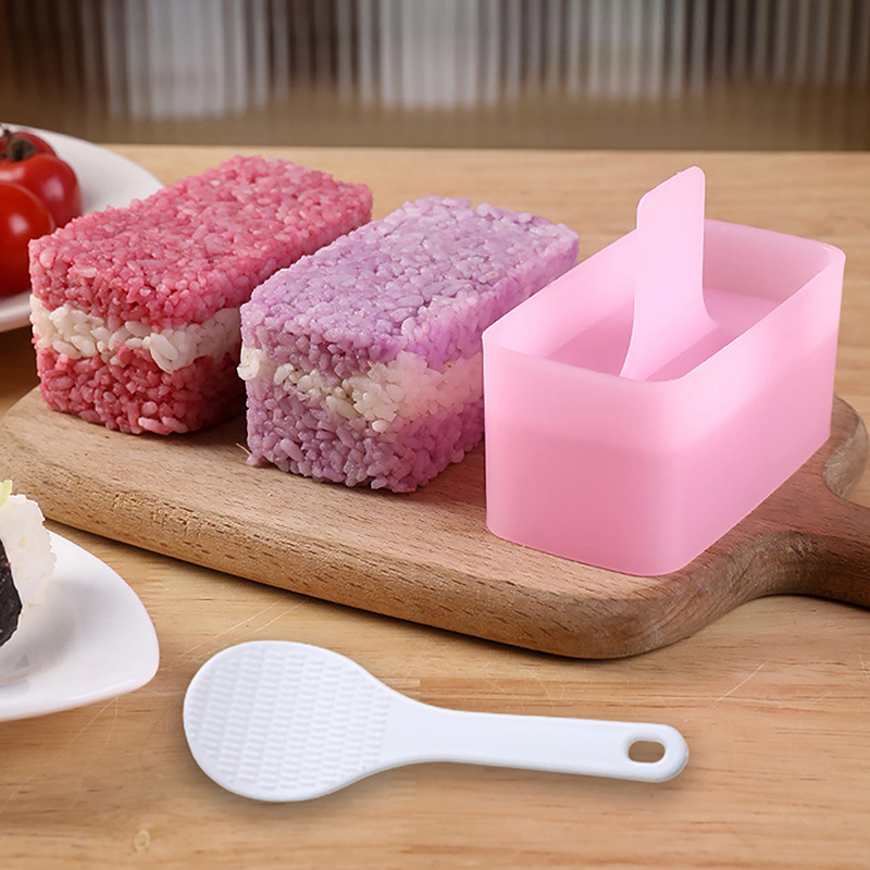 Sushi Making Kit - ใหม่【ชุดทำซูชิทรงสี่เหลี่ยม ชุดทำมูสุบิ คิมบับ โอนิกิริ อุปกรณ์ครัวเรือนสำหรับเบนโตะ เครื่องมือกดทำข้าวปั้น